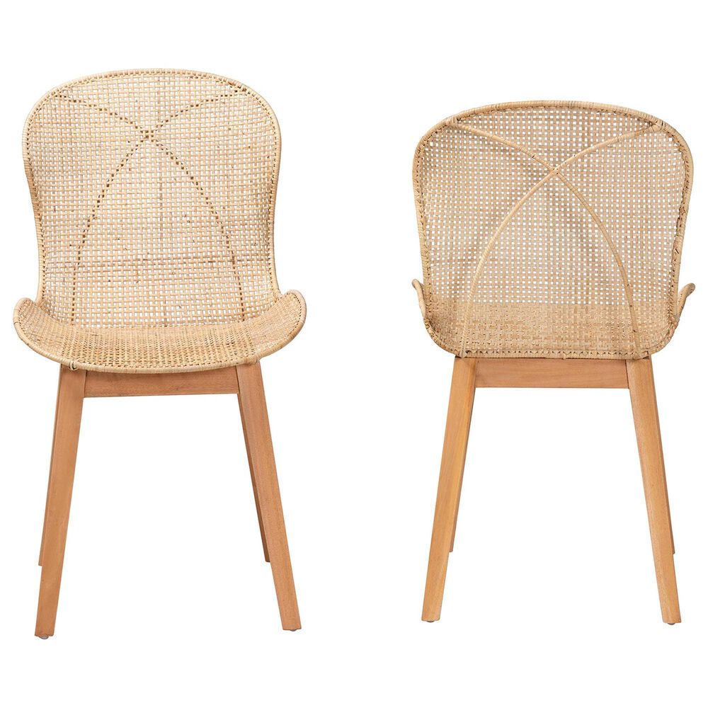 Baxton Studio Sabelle Side Chair in Natural Brown and Natural (Set of 2), , large