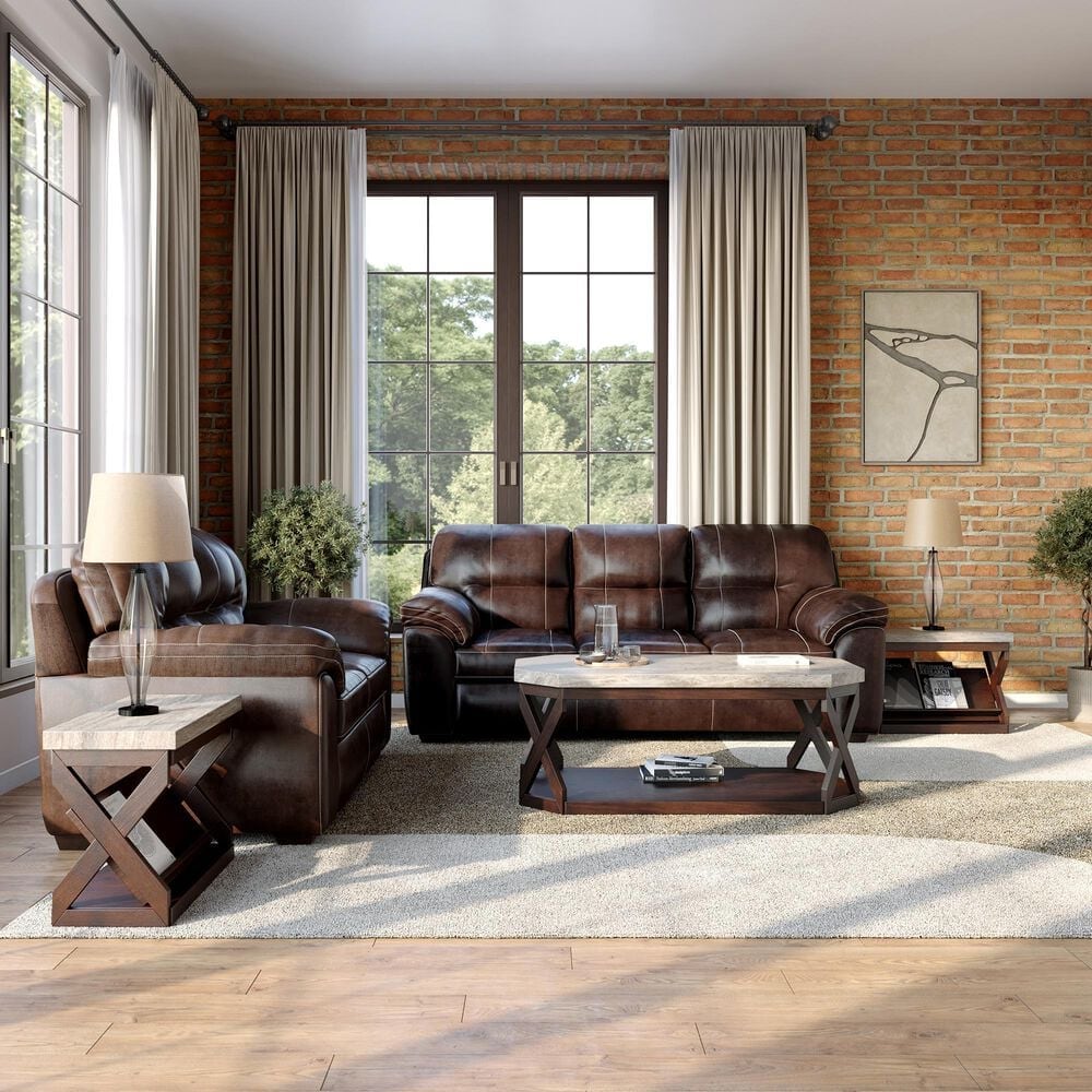 Arapahoe Home Austin Sofa and Loveseat Living Room Set in Chocolate, , large