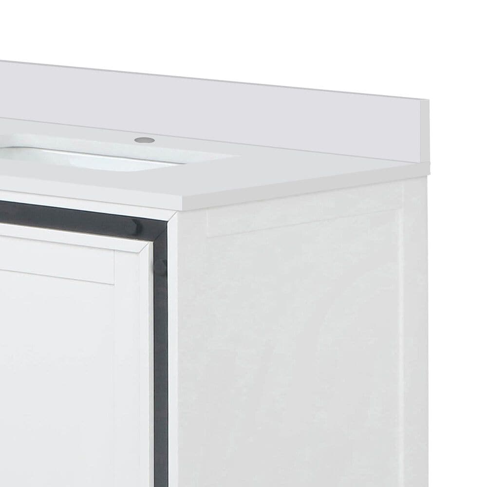 Lexora Home Ziva 30&quot; Single Bathroom Vanity in White with 2 cm White Cultured Marble Top and Rectangular Sink, , large