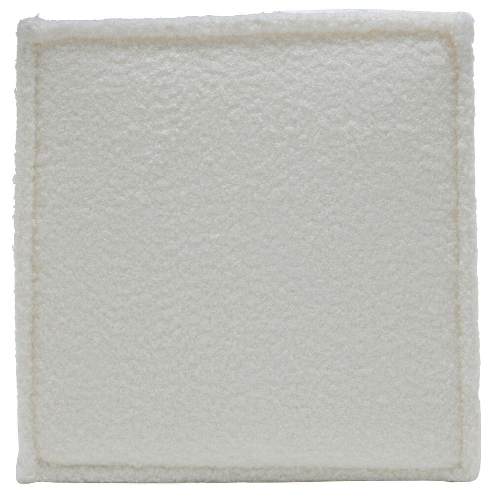 Lamps Per Se Harrison 19&quot; Square Pouf with Foam Core in White, , large