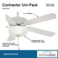 Minka-Aire Contractor Uni-Pack 52" Ceiling Fan with LED Light in White, , large