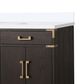Lexora Home Laurel 60" Double Bathroom Vanity in Brown Oak with White Cultured Marble Top and Rectangular Sinks, , large