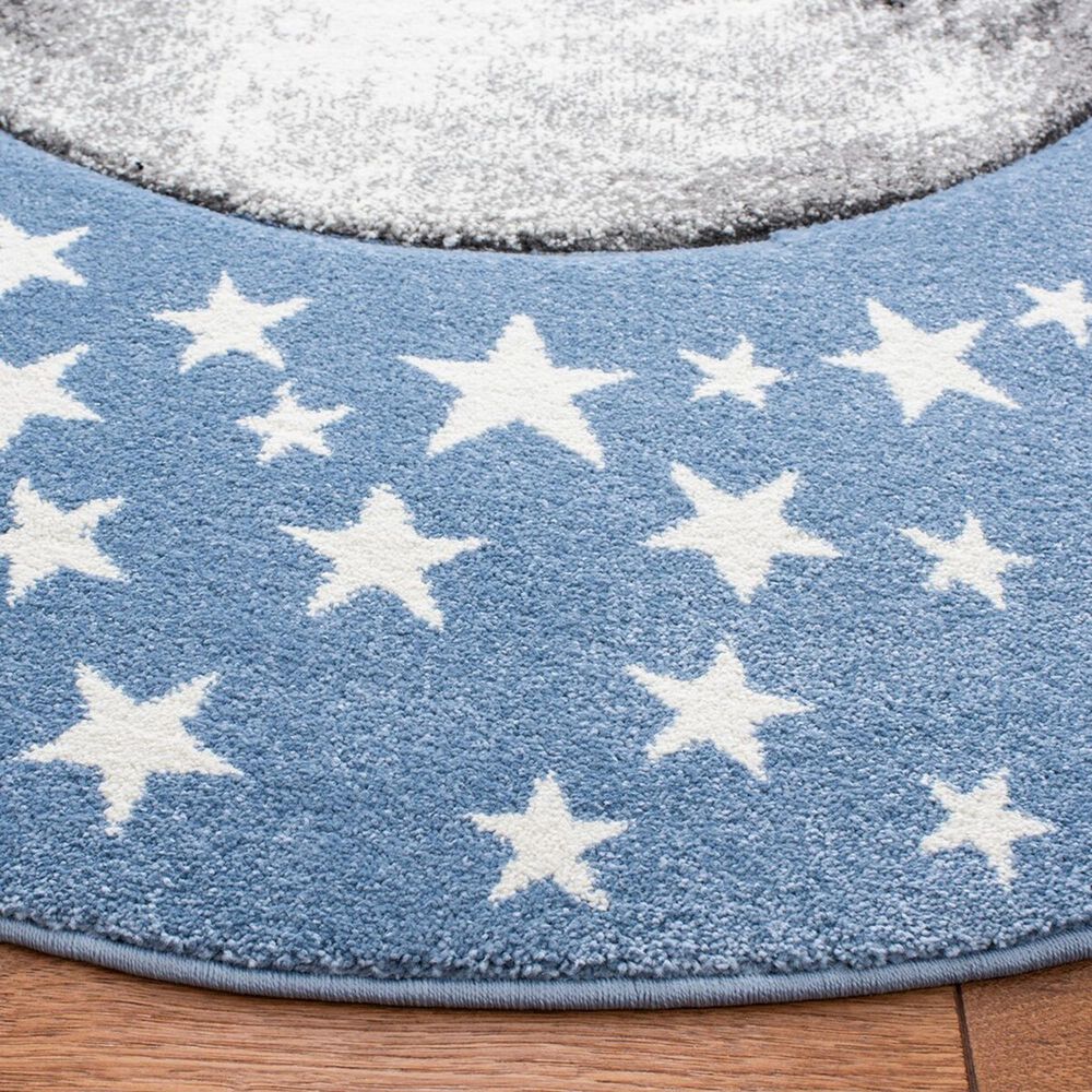 Safavieh Carousel 4&#39; Round Light Blue and Grey Kids  Area Rug, , large