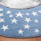 Safavieh Carousel 4" Round Light Blue and Grey Kids  Area Rug, , large