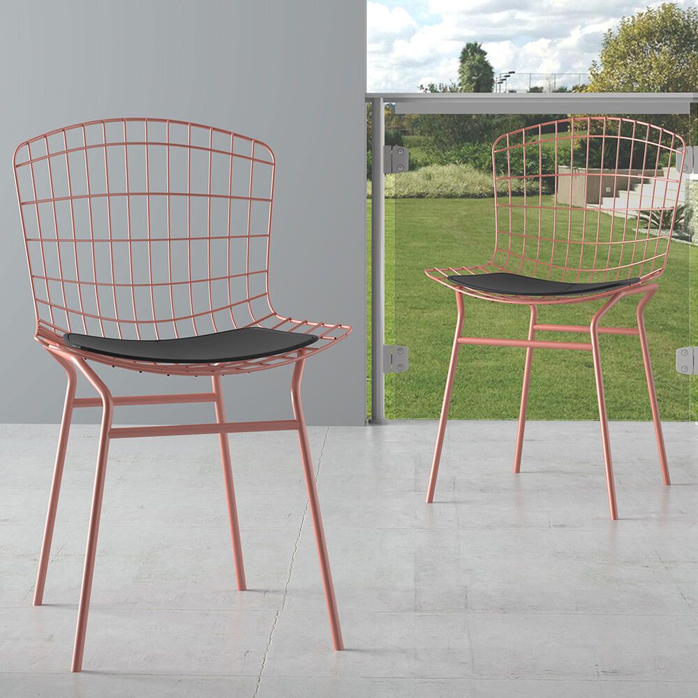 Dayton Madeline 2-Piece Chair with Seat Cushion Set in Rose Pink Gold/Black, , large