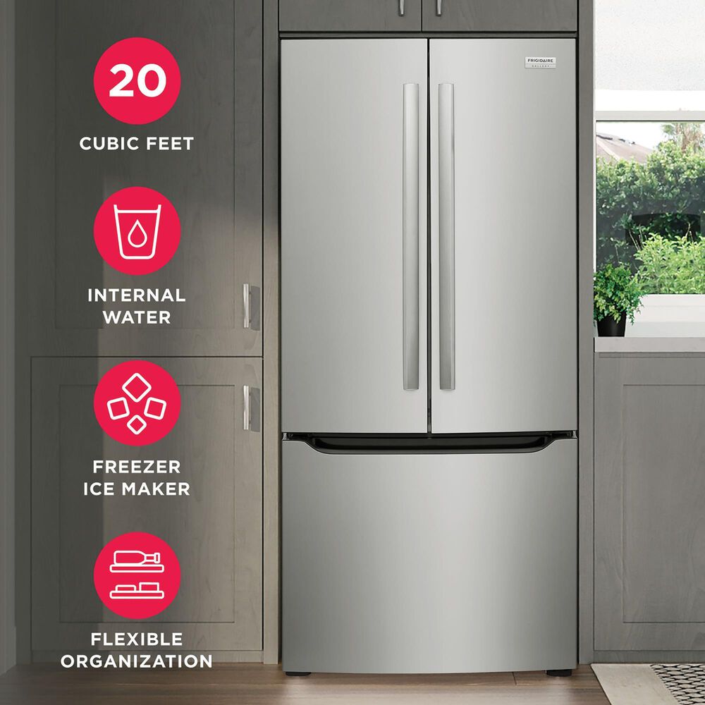 Frigidaire Gallery 20.0 Cu. Ft. Standard-Depth French Door Refrigerator in Stainless Steel, , large