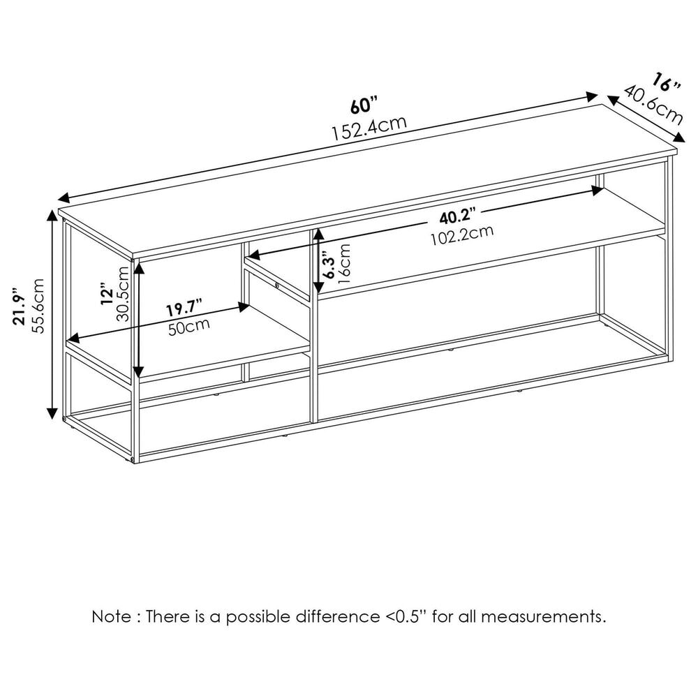 HOMLUX 60" TV Stand with 2 Open Storage Shelves in Columbia Walnut, , large