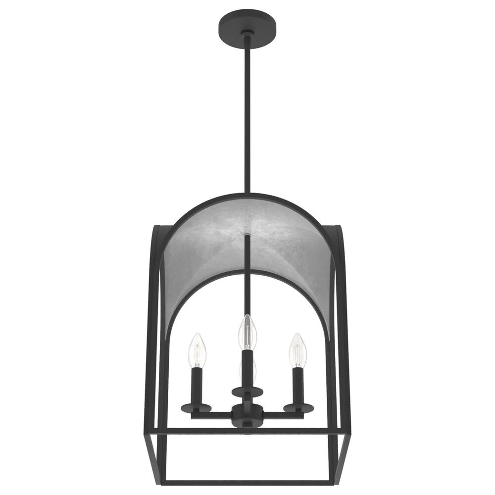 Hunter Dukestown 15&quot; 4-Light Lantern Pendant in Natural Iron and Gold Leaf, , large