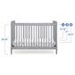 Delta Saint 4-In-1 Convertible Crib in Grey, , large