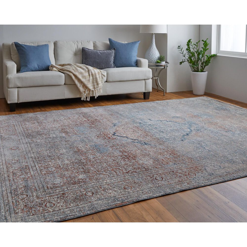 Feizy Marquette 4&#39; x 5&#39;3&quot; Blue and Multicolor Area Rug, , large