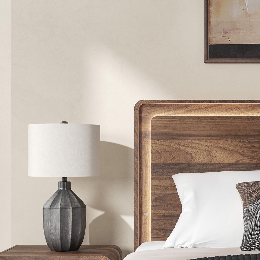 Ashley Fortlorn King Bed with Two Nightstands in Walnut Brown, , large