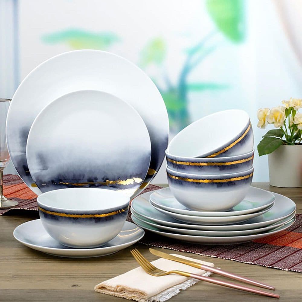 Gifts Plus Lazuli 12-Piece Dinnerware Set in Blue, , large