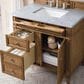 James Martin Vanities Brittany 36" Single Bathroom Vanity in Saddle Brown with 3 cm Arctic Fall Solid Surface Top and Rectangular Sink, , large