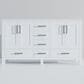 Lexora Home Jacques 60" Double Bathroom Vanity in White with 2 cm White Quartz Top and Rectangular Sinks, , large