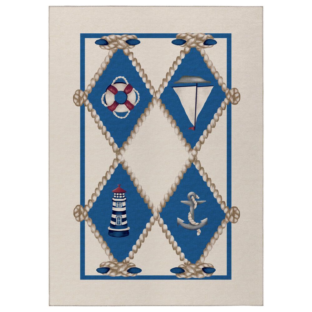 Dalyn Rug Company Harbor Nautical 3" x 5" Ivory Indoor/Outdoor Area Rug, , large