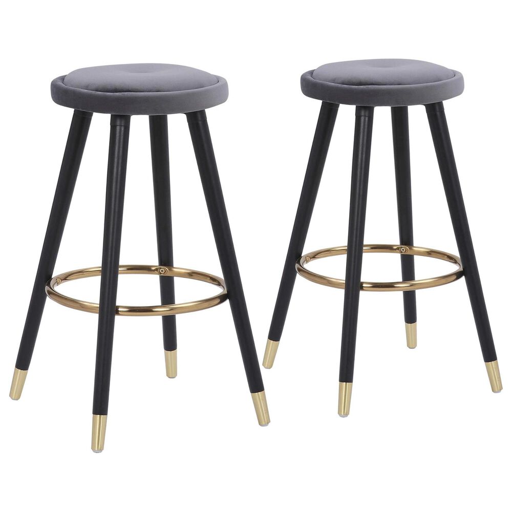 Lumisource Cavalier Counter Stool in Silver/Black/Gold (Set of 2), , large