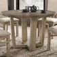 HOMLUX 47"W Contemporary Round Dining Table with Wheat Base in Vintage Walnut/Wheat, , large
