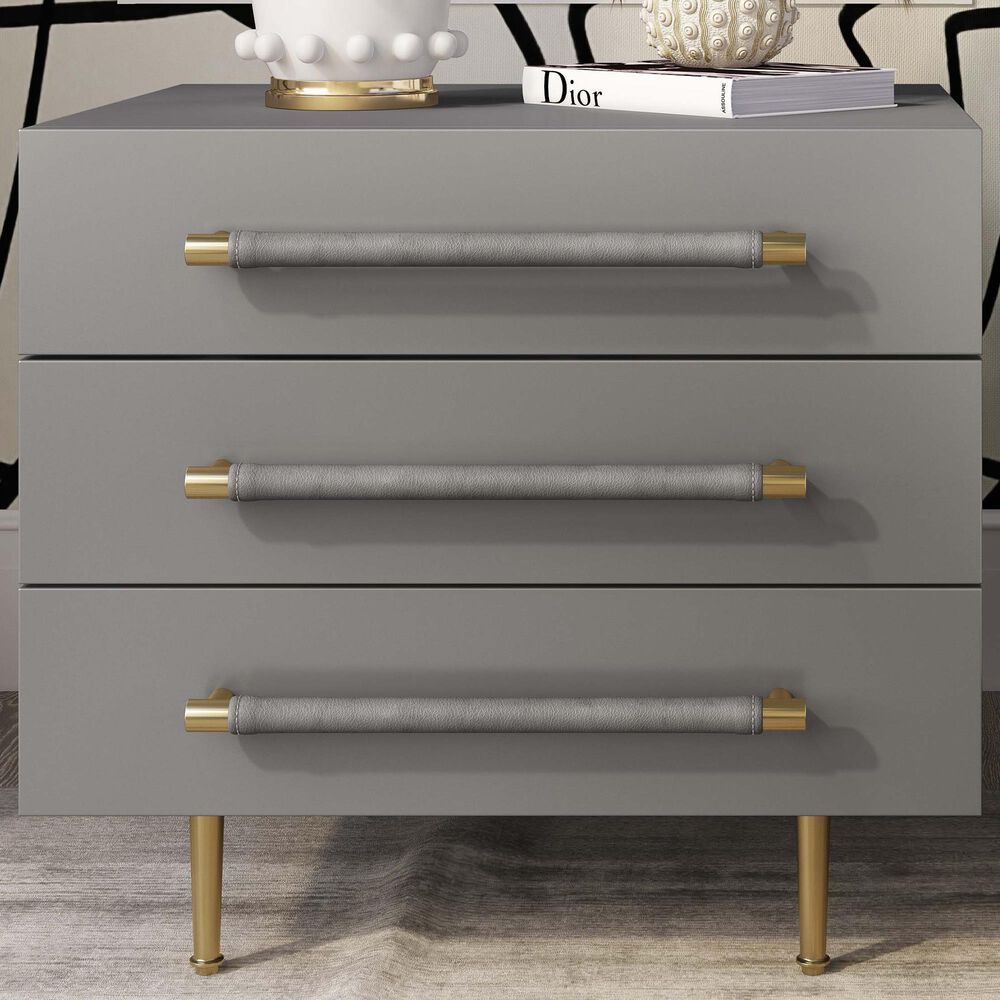 Tov Furniture Trident Nightstand in Grey NFM
