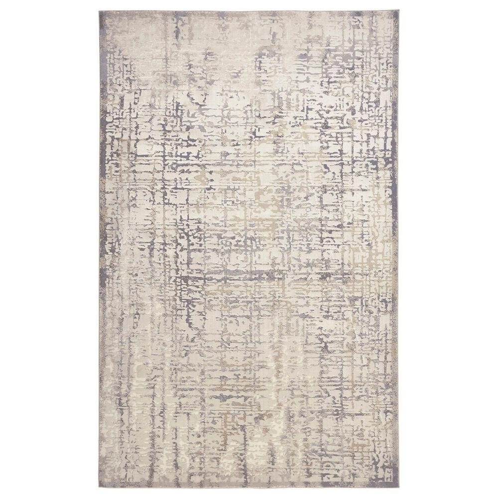 Feizy Waldor Abstract Beige 6"7" x 9"6" Area Rug, , large