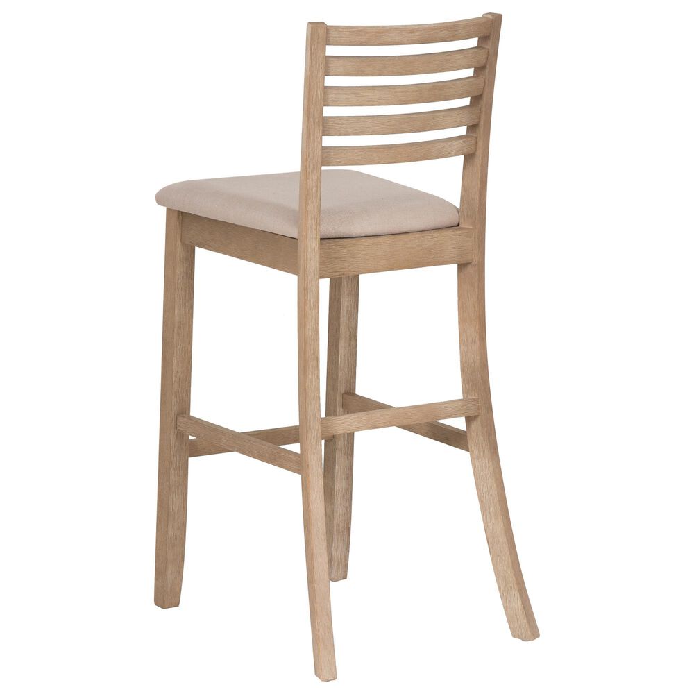 Linon Home Decor Torino Ladder Back Bar Stool in Grey Wash, , large