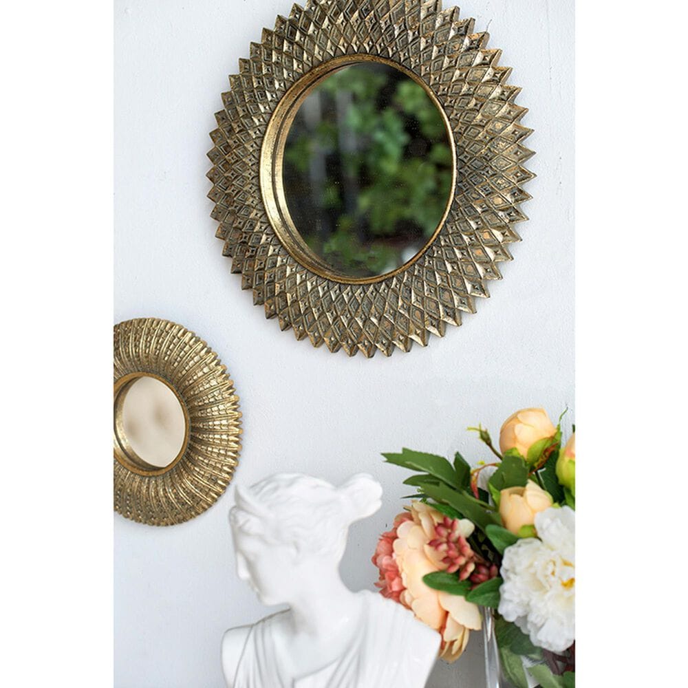 A&amp;B Home Accent Wall Mirror in Antique Gold, , large