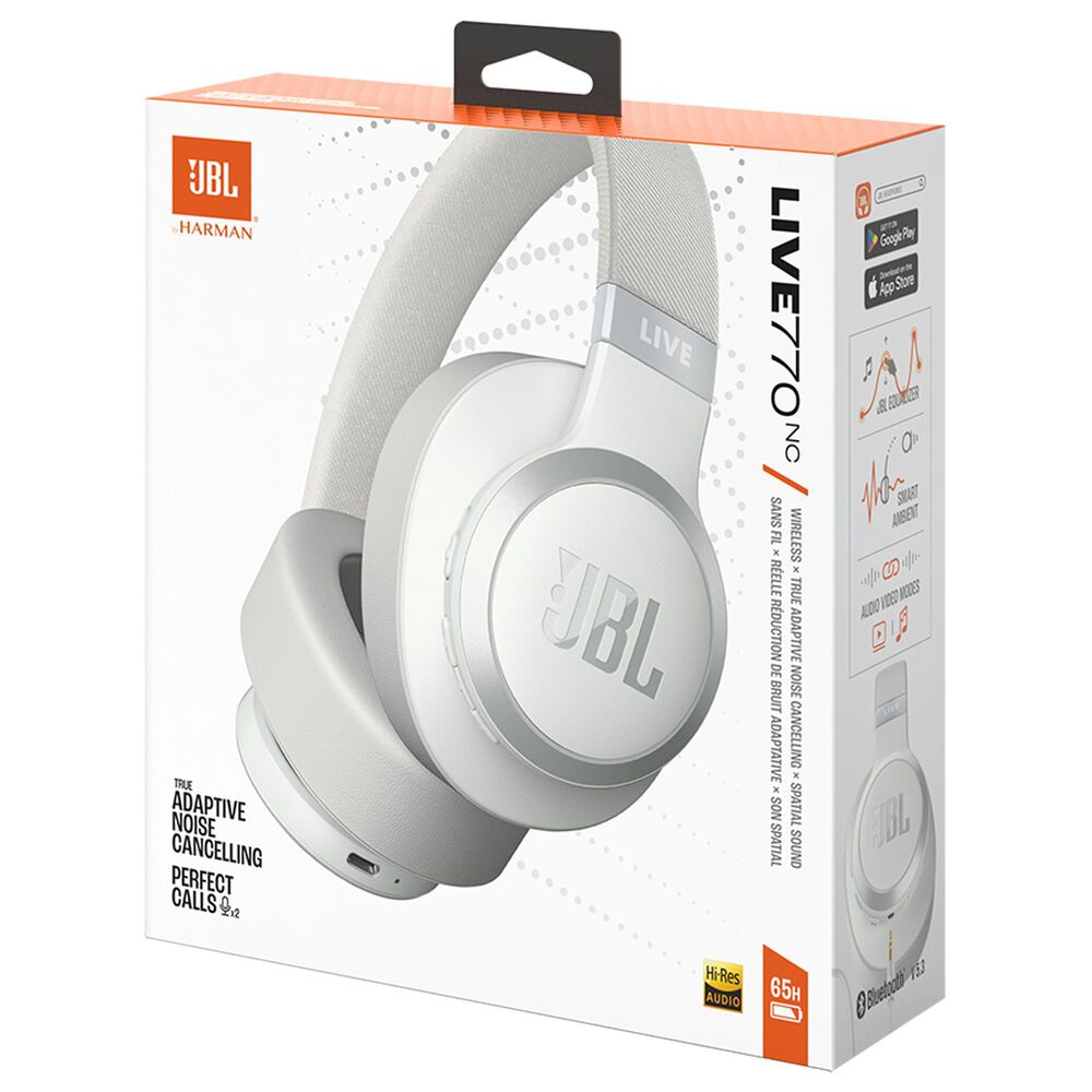 JBL Wireless Over-Ear Headphones with True Adaptive Noise Cancelling in White, , large