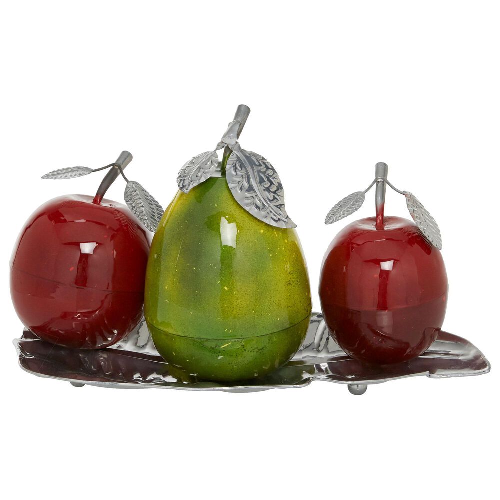 Maple and Jade 11" Traditional Metal Fruit Sculpture, , large