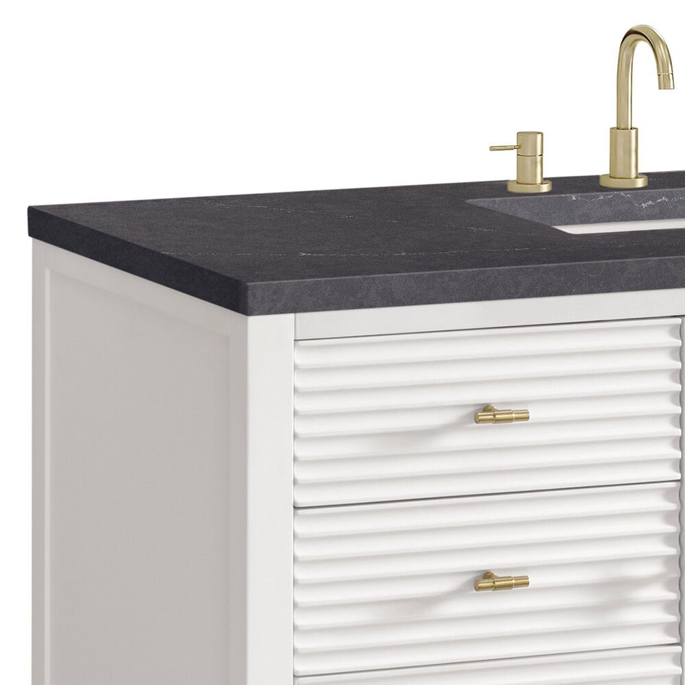 James Martin Vanities Myrrin 48" Vanity in Bright White with 3 cm Charcoal Soapstone Quartz Top, , large