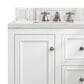 James Martin Vanities De Soto 30" Single Bathroom Vanity in Bright White with 3 cm Ethereal Noctis Quartz Top and Rectangular Sink, , large