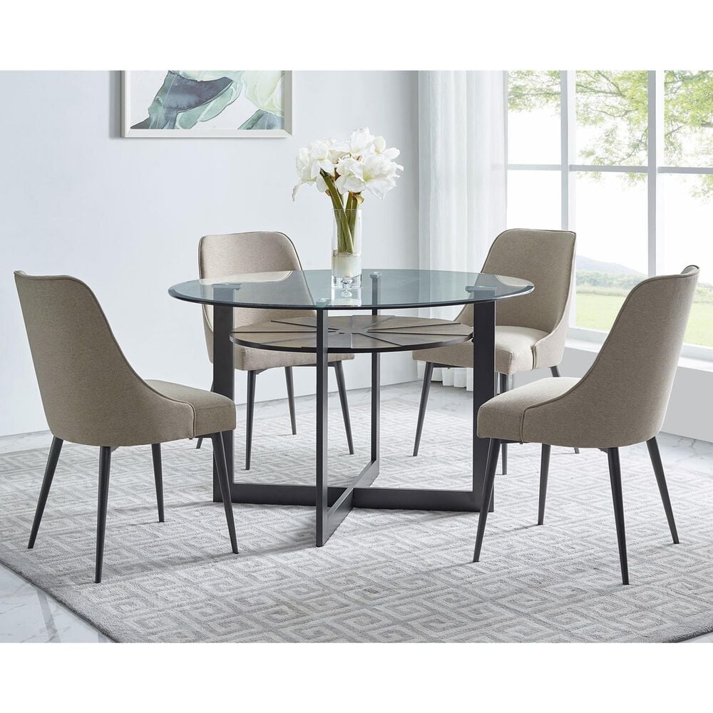 Steve Silver Olson 5-Piece Dining Set in Caramel, , large