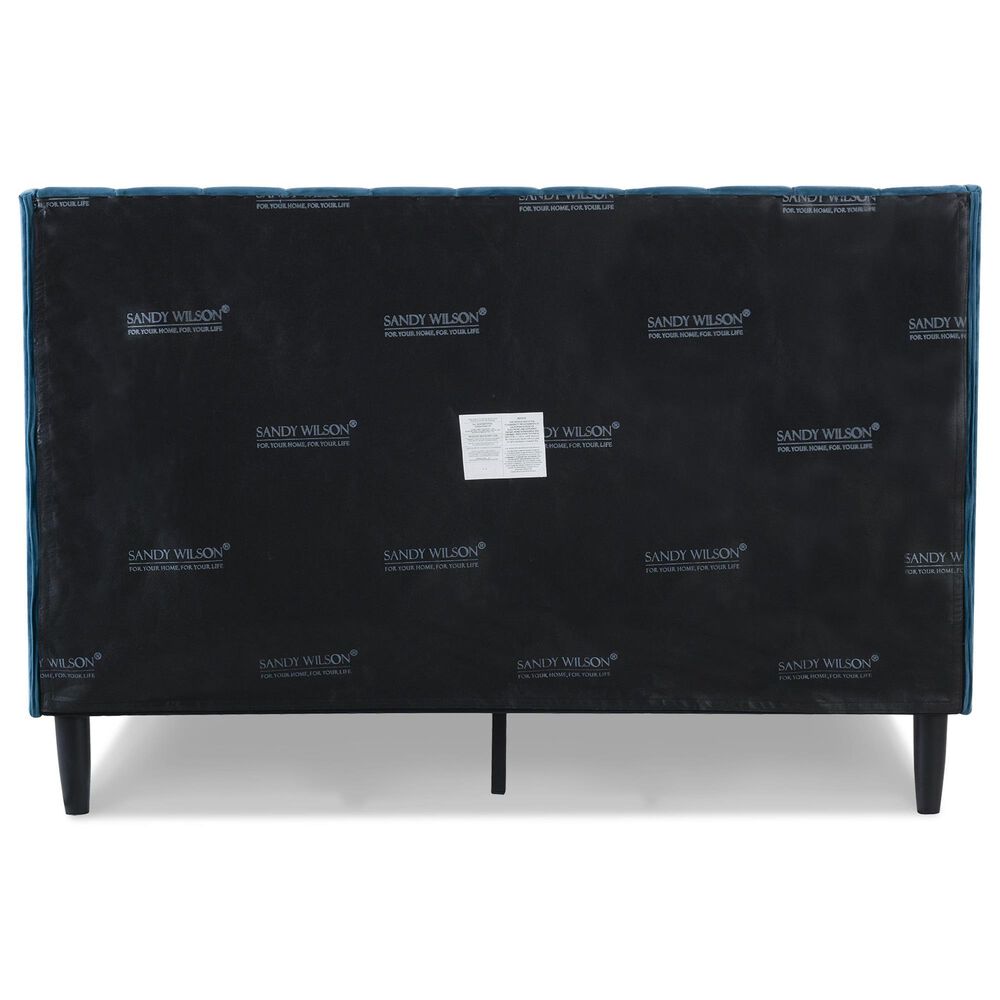 Jennifer Taylor Home Aspen Queen Upholstered Platform Bed in Satin Teal, , large