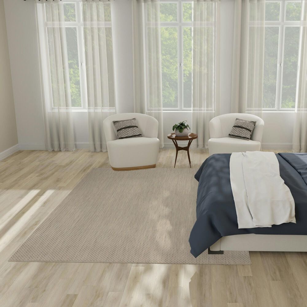 Nourison Courtyard Ivory and Silver 6&#39; x 9&#39; Indoor/Outdoor Area Rug, , large