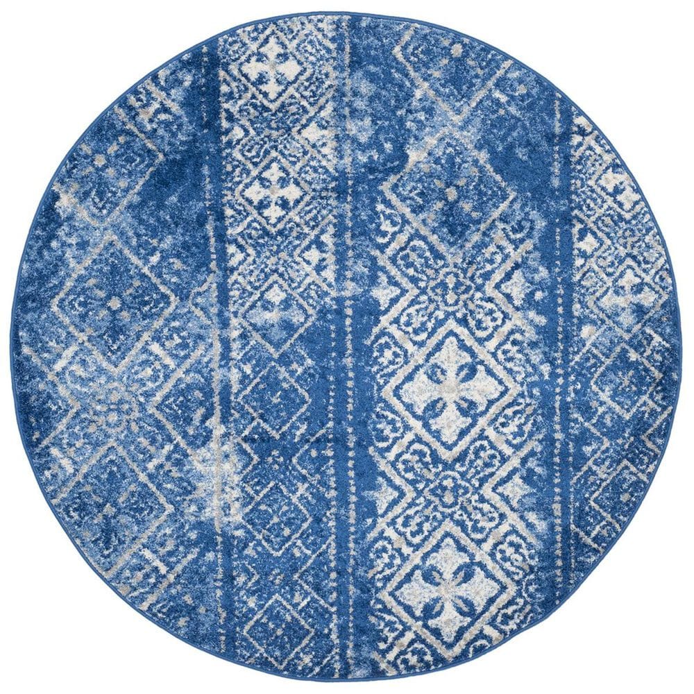Safavieh Adirondack ADR111F-6R 6" x 6" Silver/Blue Round Rug, , large