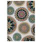 Central Oriental Terrace Tropic Burnette 6"7" x 9"6" Snow and Multicolor Area Rug, , large