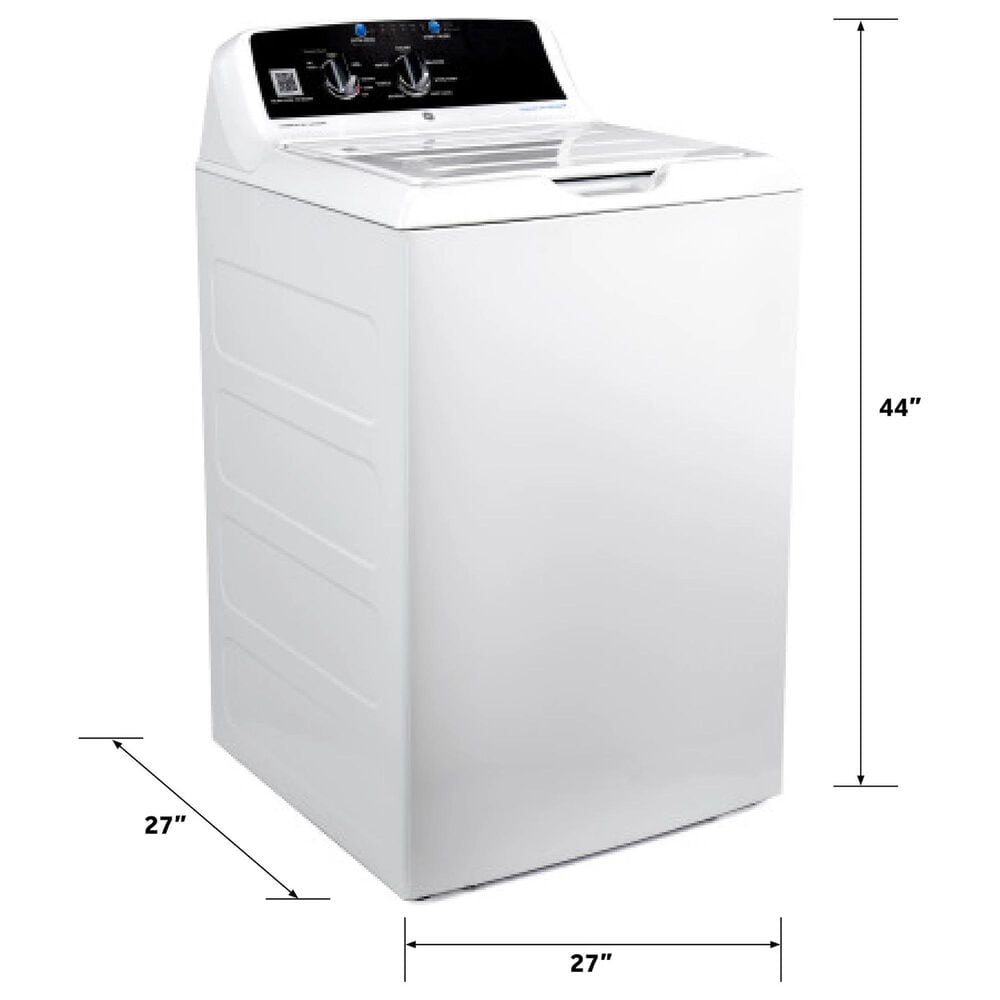 GE Appliances 4.2 Cu. Ft. Commercial Top Load Washer and 7.4 Cu. Ft. Electric Dryer Laundry Pair in White, , large