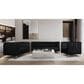 Titanic Furniture Austin Stationary Sofa in Black Velvet, , large