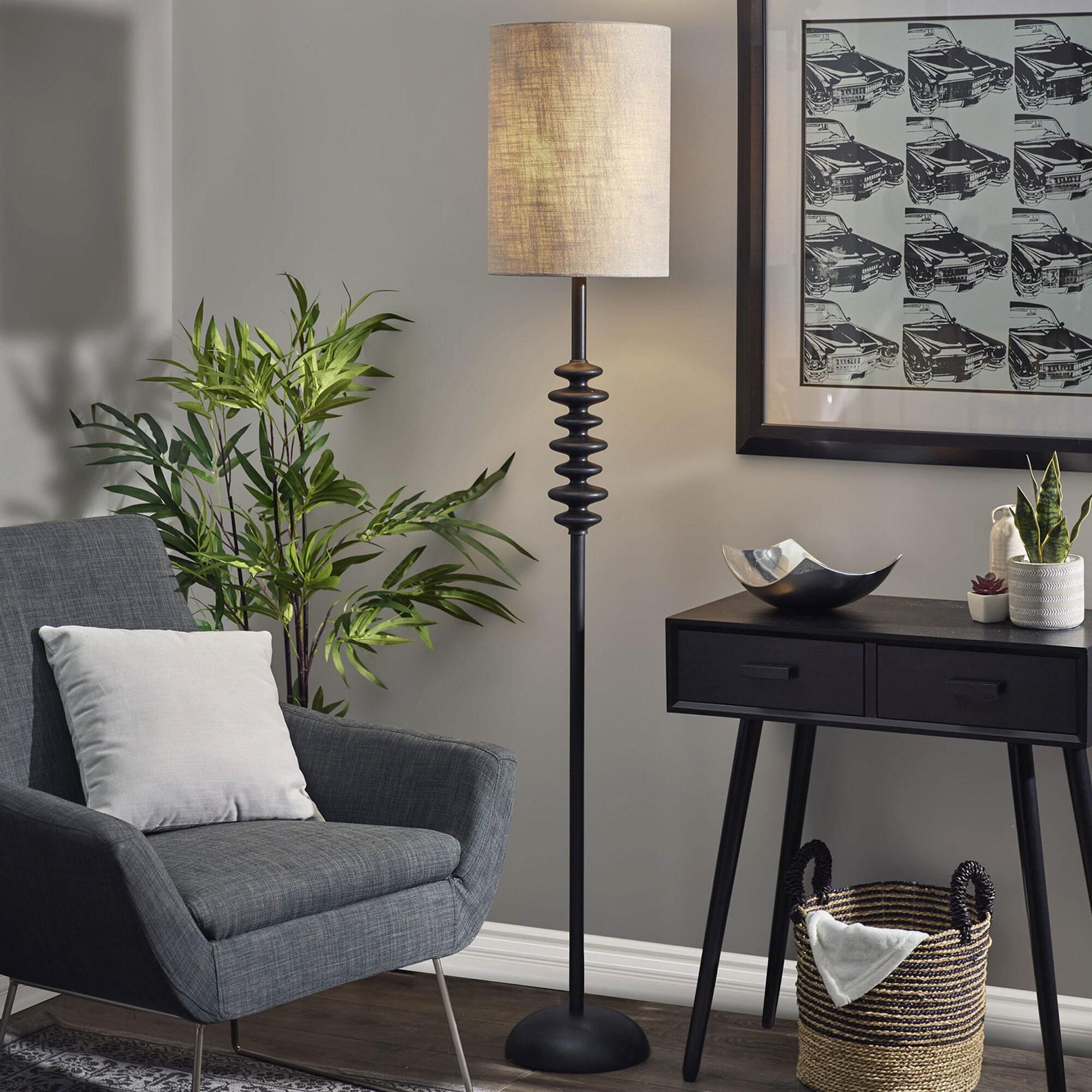 Adesso Beatrice Floor Lamp in Matte Black