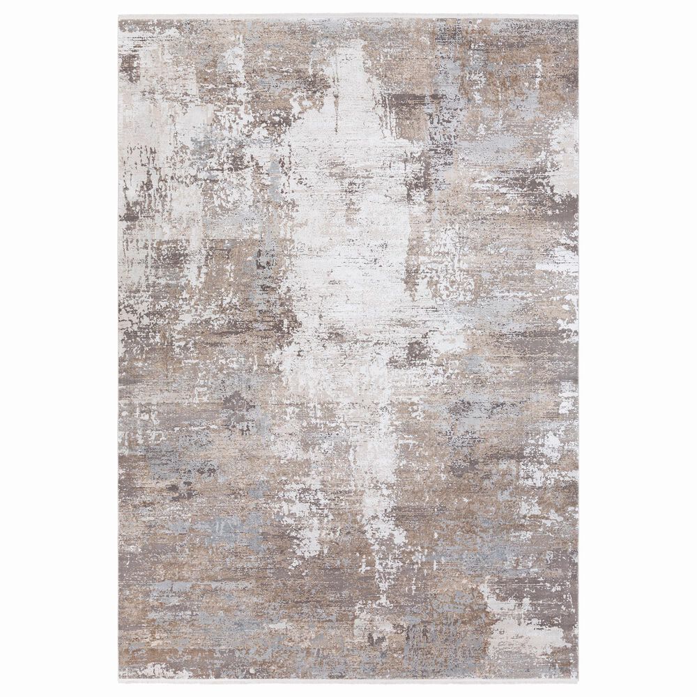 Surya Solar 10" x 14" Light Brown, Medium Gray, Charcoal and White Area Rug, , large
