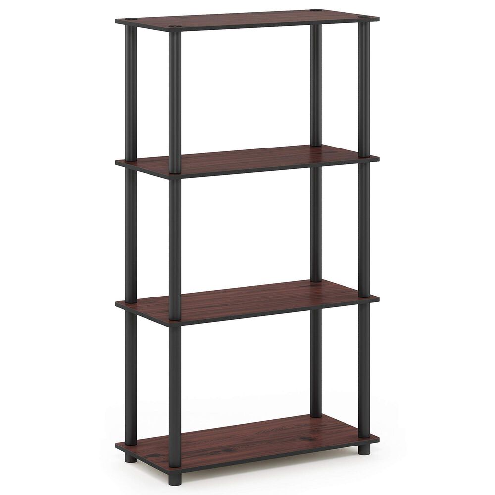 HOMLUX Turn-N-Tube 4-Tier Multipurpose Shelf Display Rack in Dark Cherry and Black, , large