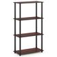 HOMLUX Turn-N-Tube 4-Tier Multipurpose Shelf Display Rack in Dark Cherry and Black, , large