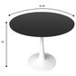 Leisuremod Leisuremod Bristol 35 round dining table White base with White Sintered stone Top, , large