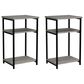 HOMLUX 3-Tier Metal Frame End Table with Storage Shelves in French Oak Grey and Black (Set of 2), , large