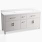 Kohler Kresla 72" Double Bathroom Vanity in Atmos Grey with 3 cm White Quartz Top and Rectangular Sinks, , large