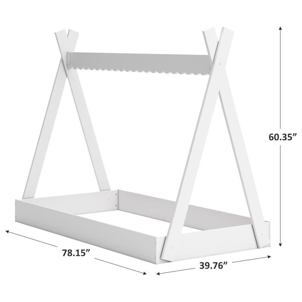 Ashley Hallityn Twin Tent Bed in Matte White, , large