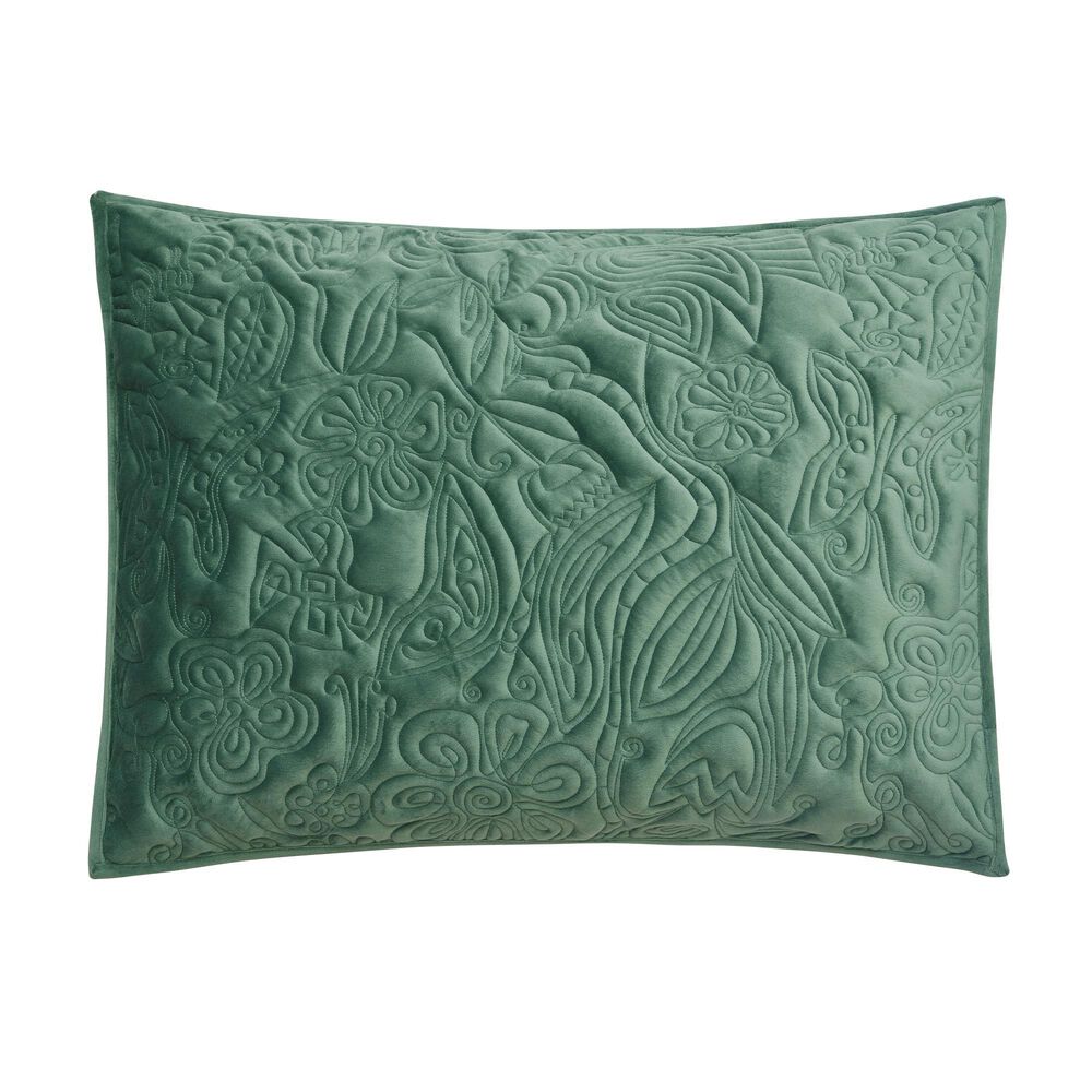 Peking Handicraft Secret Garden 3-Piece Full/Queen Quilt Set in Emerald Green, , large