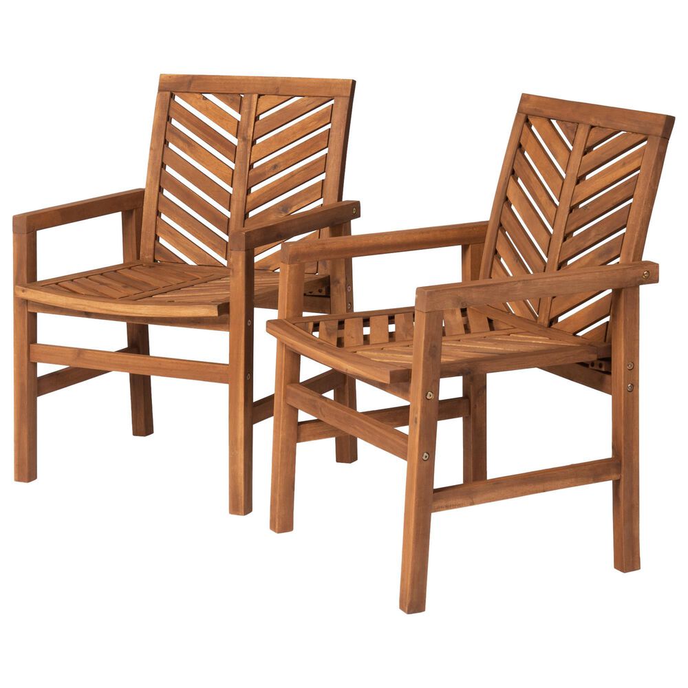 Walker Edison Vincent Patio Chair in Brown &#40;Set of 2&#41;, , large