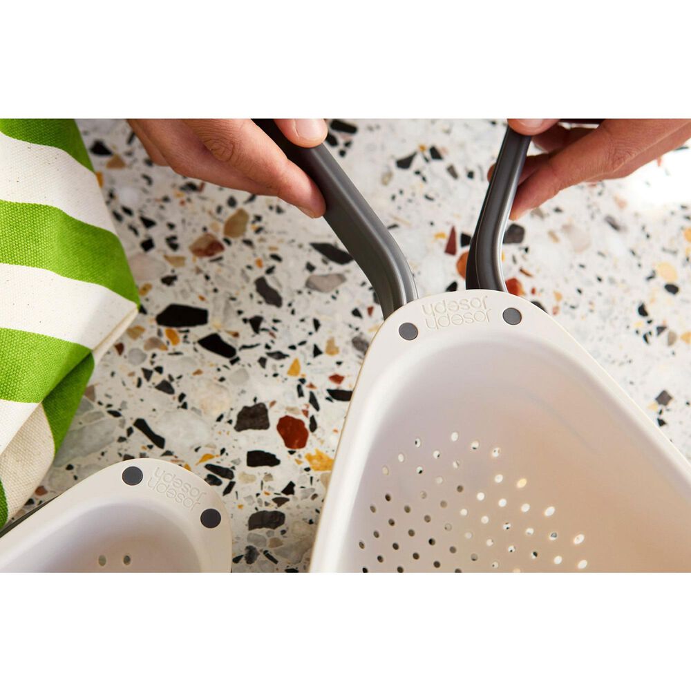 Joseph Joseph Droplet Compact Colander with Folding Handles in White, , large