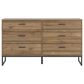 Ashley Deanlow 6-Drawer Dresser in Honey Brown and Dark Pewter, , large