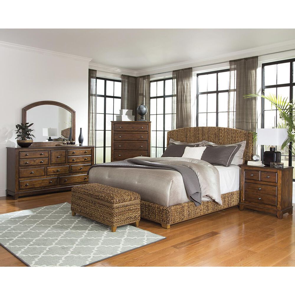 Pacific Landing Laughton Woven Banana Leaf King Bed in Natural NFM