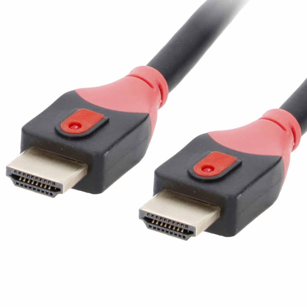 Helios 2-Piece 7 Outlet Surge Protector and Red Series 6' High Speed HDMI Cable 18Gbps in Black, , large